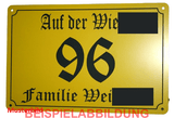Personalisierbares Hausnummernschild mit Straße und Familenname – Lasergravur & Korrekturabzug inklusive HAN020