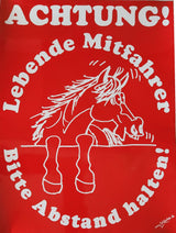 Aufkleber Pferdetransporter "Achtung Pferde" lustig PFHä002, Pferdehängeraufkleber, Achtung Pferde, Pferde fahren mit