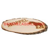 Individuelles Boxenschild Rindenbrett oval – Hochwertige Lasergravur für deine Pferdebox! Box018