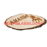 Individuelles Boxenschild Rindenbrett oval – Hochwertige Lasergravur für deine Pferdebox! Box018