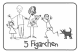 Türschild Strichmännchen – 5 Figuren (viele Motive) LASERGRAVUR - MIT KORREKTURABZUG Tür020