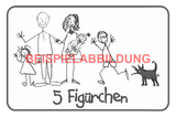Türschild Strichmännchen – 5 Figuren (viele Motive) LASERGRAVUR - MIT KORREKTURABZUG Tür020
