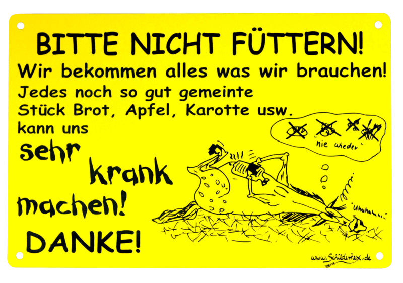 Hinweisschild 'Kolik-Gefahr! Pferde Füttern Verboten' – Wetterbeständig, 29,5 X 21 Cm, Auf Hartschaumplatte