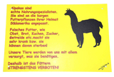 Alpakaschild Füttern verboten aus Aluminiumverbund Aldr002 - B-Ware
