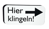LASERGRAVIERTES Hinweisschild Pfeil HIER Klingeln - MIT KORREKTURABZUG KLI004