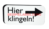 LASERGRAVIERTES Hinweisschild Pfeil HIER Klingeln - MIT KORREKTURABZUG KLI004