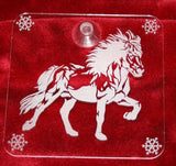 Eisfreikratzer mit Islandpferd aus Acrylglas