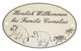 Türschild Wildschweine Lasergravur - MIT KORREKTURABZUG Tür006