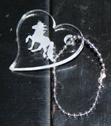 Schlüsselanhänger Islandpferd aus Acrylglas 2- HERZFORM