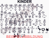 Türschild Strichmännchen – 2 Figuren (viele Motive) LASERGRAVUR - MIT KORREKTURABZUG Tür014