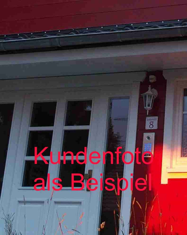 LASERGRAVIERTES Klassisches Hausnummernschild mit Straßennamen - MIT KORREKTURABZUG