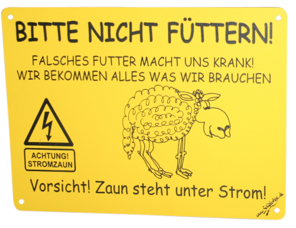 Schafschild Schafe füttern verboten 3 - LASERGRAVUR
