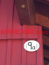 Personalisierbares ovales Hausnummernschild mit Lorbeerzweigen – Lasergravur & Korrekturabzug inklusive HAN004