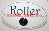 LASERGRAVIERTES Namensschild oval mit Klingelknopf - MIT KORREKTURABZUG KLI002