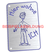 Türschild Strichmännchen – 1 Figur (viele Motive) LASERGRAVUR - MIT KORREKTURABZUG Tür012UG