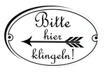Klingelschild Nostalgisch HIER KLINGELN mit Pfeil Lasergravur - MIT KORREKTURABZUG KLI003