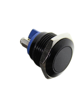 Klingeltaster / Klingelknopf / Drucktaster schwarz aus Aluminium Kno001