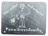 Türschild Strichmännchen aus Schiefer - LASERGRAVUR MIT KORREKTURABZUG Tür025