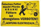WEIDESCHILD Pferde füttern verboten - LASERGRAVUR - Pf003