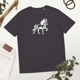 Unisex-Bio-Baumwoll-T-Shirt mit tollem Islandpferd im Tölt