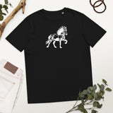 Unisex-Bio-Baumwoll-T-Shirt mit tollem Islandpferd im Tölt