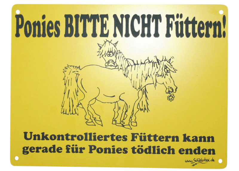Pferdeschild PONIES füttern verboten - LASERGRAVUR