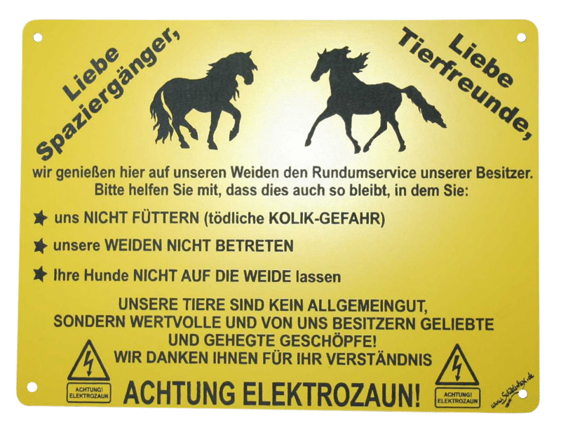 Pferdeschild PFERDE füttern verboten 9 - Rundumservice - LASERGRAVUR