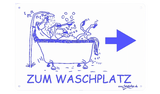 Pferdeschild Waschplatz mit Wunschpfeil - LASERGRAVUR