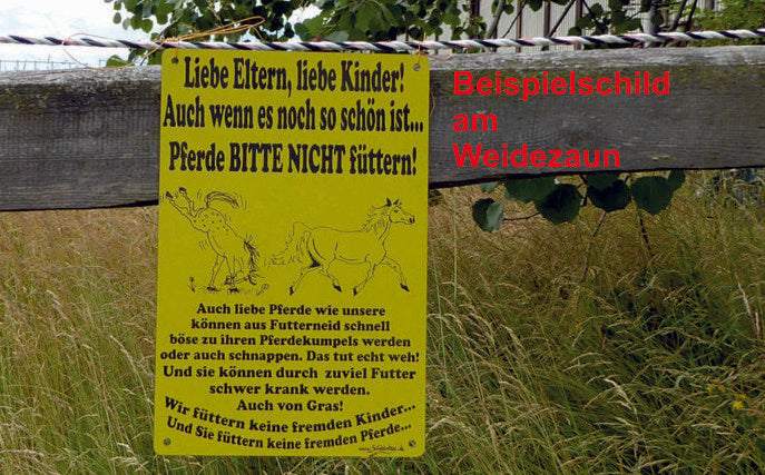 Pferdeschild PFERDE füttern verboten 24 KOLIK - LASERGRAVUR