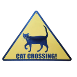 Katzenschild Cat crossing Dreieck lustig (viele Katzenmotive)  - LASERGRAVUR