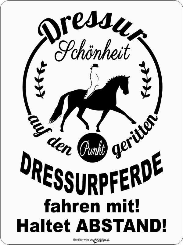 Schild Pferdeanhänger für die Dressurreiterin "Dressurpferde" - LASERGRAVUR