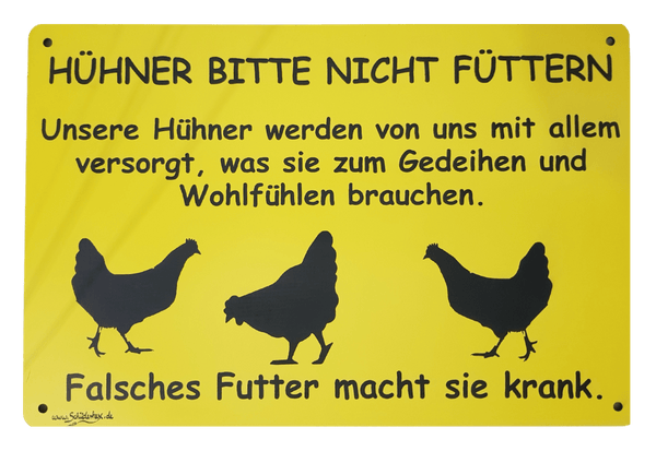 Hühnerschild Hühner füttern verboten 2 - LASERGRAVUR