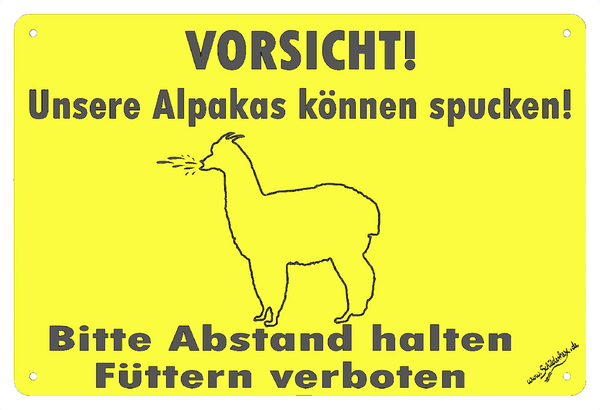 Alpakaschild Alpaka spuckt - 1 - LASERGRAVUR
