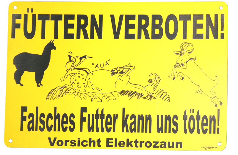 Tierschild Tiere füttern verboten 2 - LASERGRAVUR