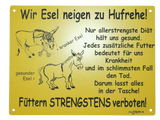 Eselschild Esel füttern verboten 5 - Hufrehe - LASERGRAVUR