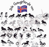 Acrylglasschale mit Islandpferden (viele Motive) HANDGEFORMT - LASERGRAVUR