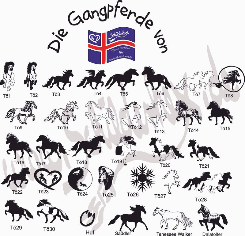 Acrylglasschale mit Islandpferden (viele Motive) HANDGEFORMT - LASERGRAVUR