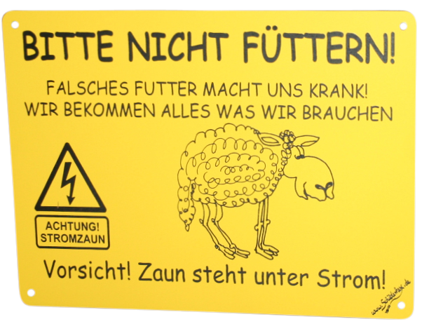 Schafschild Schafe füttern verboten 3 - LASERGRAVUR