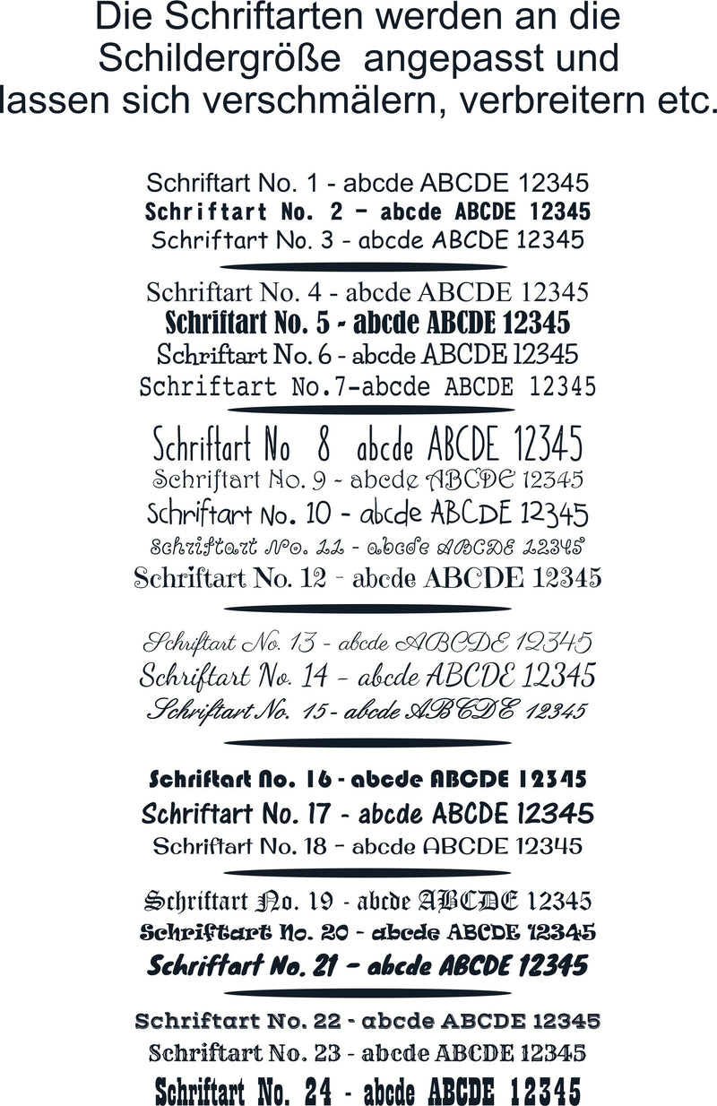LASERGRAVIERTES Hausnummernschild mit tollem Rahmen (9 Varianten) - MIT KORREKTURABZUG