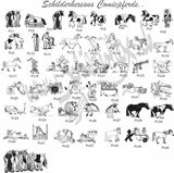LASERGRAVIERTES Boxenschild mit Comic Pferd (viele Motive) - MIT KORREKTURABZUG