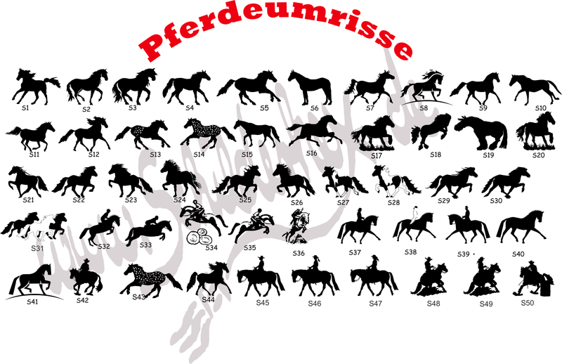 LASERGRAVIERTES Hausnummernschild Pferd (viele Motive!) - MIT KORREKTURABZUG