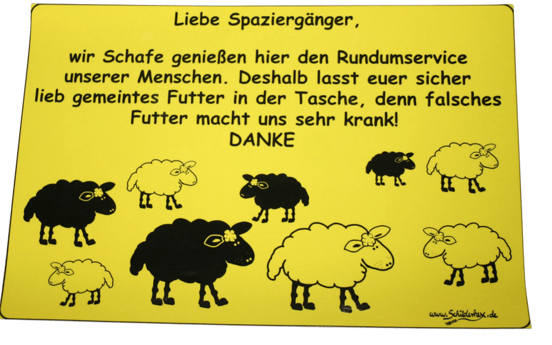 Schafschild Schafe füttern verboten 4 - LASERGRAVUR